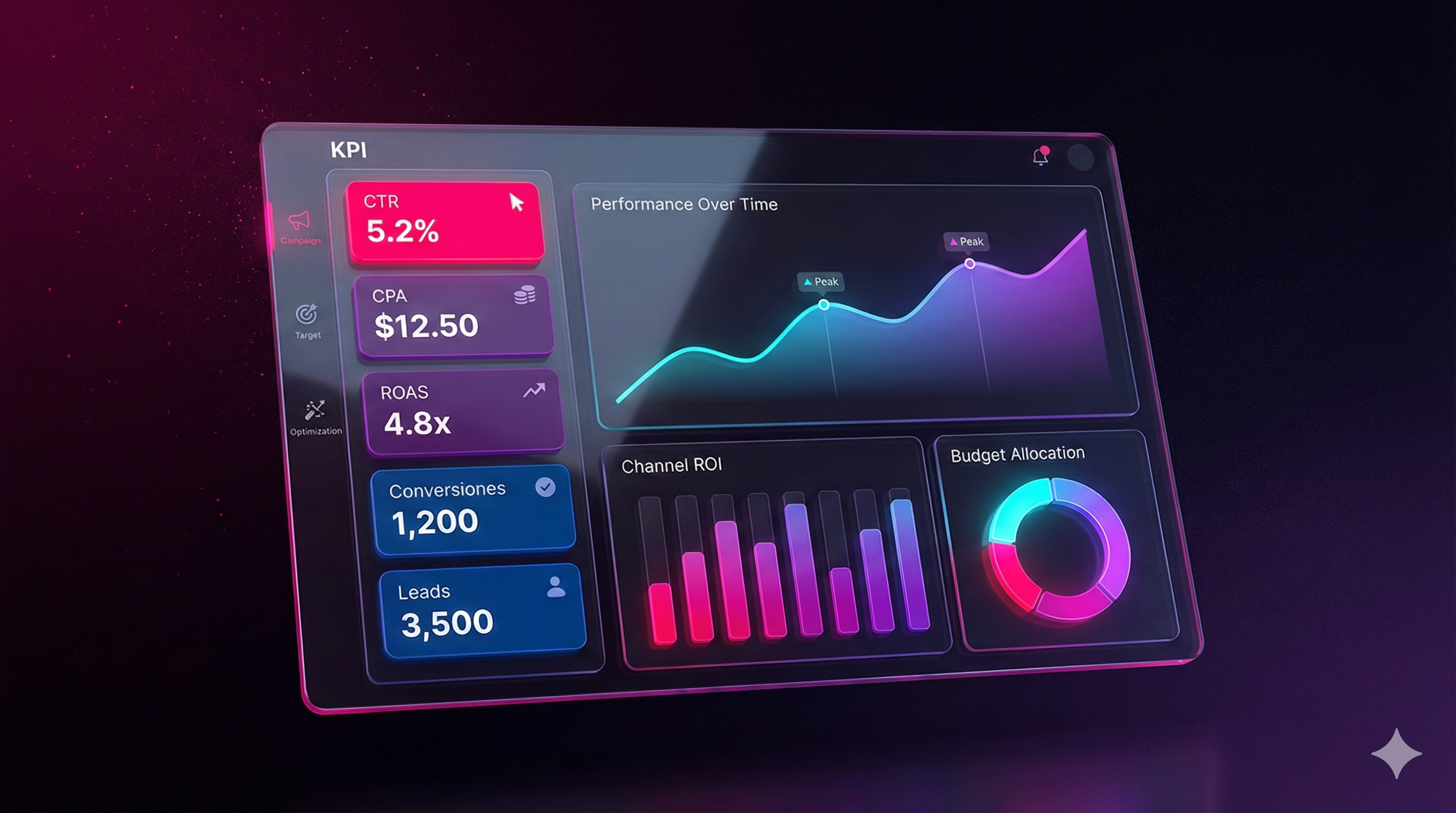 Mockup del dashboard
